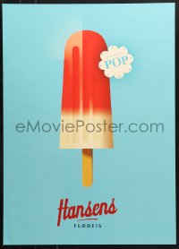 7k146 HANSENS FLODEIS pop style 20x28 Danish advertising poster 2010s ice cream, Mads Berg art!