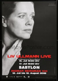 7k176 INGMAR BERGMAN 100 23x33 German film festival poster 2018 close-up of Liv Ullmann, live!