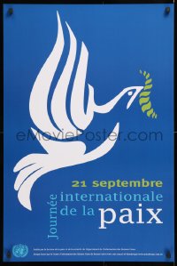 7k390 INTERNATIONAL DAY OF PEACE 22x33 Argentinean special poster 2000s peace dove w/olive branch!