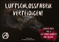 7k408 LUFTSCHLOSSFABRIK VERTEIDIGEN 17x23 German special poster 2000s art of a snarling wolf!