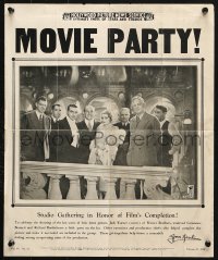 7k422 MOVIE PARTY 14x17 special poster 1930 Jack Warner, Constance Bennett and Richard Barthelmess!