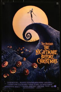 7k431 NIGHTMARE BEFORE CHRISTMAS 18x27 special poster 1993 Tim Burton, Disney, great horror cartoon image
