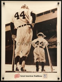 7k434 OSCAR MAYER 18x24 special poster 1989 cool image of baseball player and Little League kid!