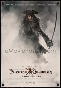7k440 PIRATES OF THE CARIBBEAN: AT WORLD'S END 2-sided 19x27 special poster 2007 Johnny Depp & cast