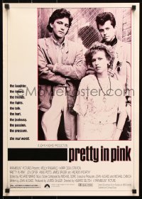7k447 PRETTY IN PINK 17x24 special poster 1986 Molly Ringwald, Andrew McCarthy & Jon Cryer!