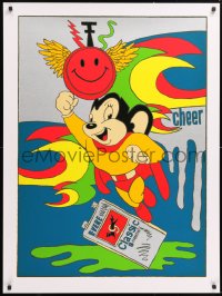 7k026 RONNIE CUTRONE 30x40 art print 1989 cool colorful art of Mighty Mouse, battery and more!