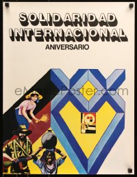 7k462 SOLIDARIDAD INTERNACIONAL ANIVERSARIO 19x25 Cuban special poster 1991 Gladys Acosta!