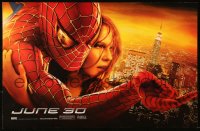 7k468 SPIDER-MAN 2 11x17 special poster 2004 3D Tobey Maguire in the title role over city!
