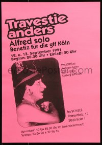 7k483 TRAVESTIE ANDERS 12x17 German special poster 1991 benefit for the Gay Liberation Front!