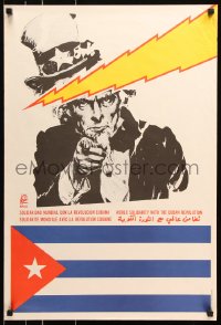 7k498 WORLD SOLIDARITY WITH THE CUBAN REVOLUTION 20x30 Cuban special poster 1980 Uncle Sam!