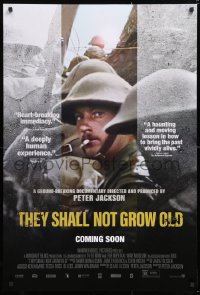 7k938 THEY SHALL NOT GROW OLD advance DS 1sh 2019 Peter Jackson, restored footage from WWI!