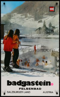 7k238 AUSTRIA Badgastein pool style 20x32 Austrian travel poster 1970s image from the country!