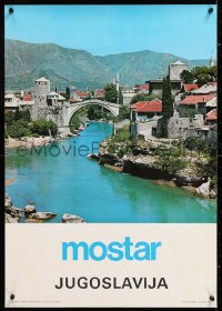 7k271 MOSTAR JUGOSLAVIA 19x27 Yugoslavian travel poster 1977 Bosnia and Herzegovina, great image!