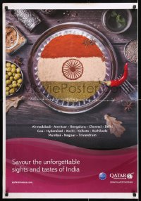 7k279 QATAR AIRWAYS INDIA 25x36 Qatari travel poster 2000s image of Indian spices, savor them!