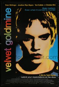 7k971 VELVET GOLDMINE 1sh 1998 close-up of glam rocker Jonathan Rhys Meyers!