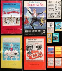 7m059 LOT OF 13 UNCUT ENGLISH PRESSBOOKS 1950s-1970s advertising for a variety of different movies!
