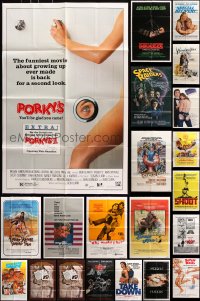 7m173 LOT OF 38 FOLDED ONE-SHEETS 1970s-1980s great images from a variety of different movies!