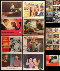 7m213 LOT OF 25 LOBBY CARDS 1950s-1980s great scenes from a variety of different movies!