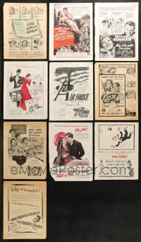 7m139 LOT OF 10 MAGAZINE ADS 1940s cool advertising for a variety of different movies!