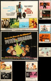 7m347 LOT OF 11 MOSTLY FORMERLY FOLDED HALF-SHEETS 1960s-1970s from a variety of movies!