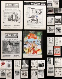7m058 LOT OF 36 UNCUT ENGLISH PRESSBOOKS 1950s-1980s advertising for a variety of different movies!