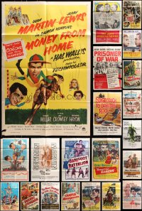 7m170 LOT OF 41 FOLDED ONE-SHEETS 1940s-1960s great images from a variety of different movies!