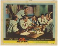 7p003 12 ANGRY MEN LC #5 1957 Henry Fonda stands over Lee J. Cobb & E.G. Marshall and most of jury!
