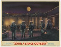 7p007 2001: A SPACE ODYSSEY LC #6 1968 Stanley Kubrick, astronauts overlooking giant monolith!
