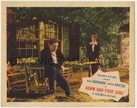 7p016 ADAM HAD FOUR SONS LC #8 R1948 Ingrid Bergman approaches Warner Baxter sitting alone!