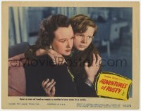7p021 ADVENTURES OF RUSTY LC 1945 twelve year old Ted Donaldson hugging mother Margaret Lindsay!