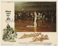 7p035 AMERICAN GRAFFITI LC #6 1973 George Lucas teen classic, Ron Howard dancing in school gym!