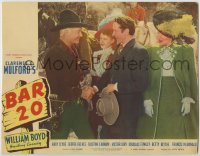 7p066 BAR 20 LC 1943 William Boyd as Hopalong Cassidy shaking hands with Victor Jory by ladies!
