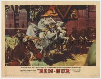 7p077 BEN-HUR LC #8 1960 Charlton Heston moves his team to the starting line of the chariot race!