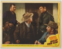 7p083 BILLY THE KID LC 1941 Gene Lockhart at poker table takes a swing a outlaw Robert Taylor!