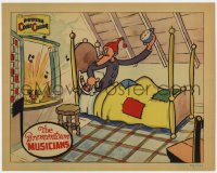 7p102 BREMENTOWN MUSICIANS LC 1935 great Ub Iwerks art of old man throwing alarm clock at rooster!