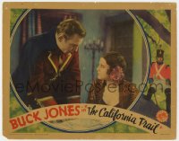 7p116 CALIFORNIA TRAIL LC 1933 c/u of Buck Jones in cool uniform & cape with pretty Helen Mack!