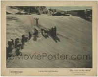 7p118 CALL OF THE WILD LC 1923 cool far shot of the dog pack pulling sled, Jack London!