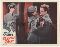 7p140 CEILING ZERO LC R1956 Henry Wadsworth stares at James Cagney manhandling June Travis!