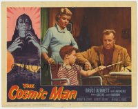 7p172 COSMIC MAN LC #3 1959 worried Bruce Bennett with Angela Greene & her son Scotty Morrow!