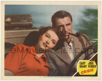 7p180 CRISIS LC #6 1950 great image of Cary Grant with pipe & Paula Raymond in convertible car!