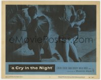 7p183 CRY IN THE NIGHT LC #4 1956 overhead shot of teen Natalie Wood and Raymond Burr!