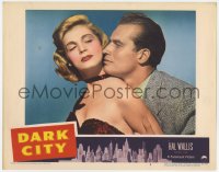 7p194 DARK CITY LC #2 1950 best c/u of sexy Lizabeth Scott & Charlton Heston in his first movie!