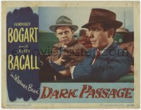 7p195 DARK PASSAGE LC #7 1947 Humphrey Bogart held at gunpoint by Clifton Young while driving car!