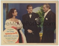 7p223 DISHONORED LADY LC #7 1947 sexy bad girl Hedy Lamarr in fur with John Loder & William Lundigan!