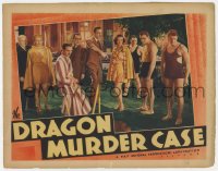 7p242 DRAGON MURDER CASE LC 1934 Warren William as Philo Vance and Eugene Pallette at pool party!