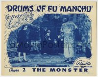 7p247 DRUMS OF FU MANCHU chapter 2 LC 1940 Republic serial, villain Henry Brandon, The Monster!