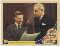 7p328 GIRL CRAZY LC #3 1943 Mickey Rooney is shocked when he reads the newspaper headline!