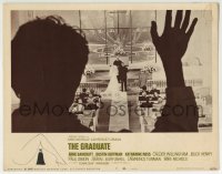 7p340 GRADUATE pre-Awards LC #7 1968 classic image of Dustin Hoffman arriving too late at wedding!
