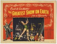 7p344 GREATEST SHOW ON EARTH LC #7 1952 sexy Dorothy Lamour, James Stewart, Emmett Kelly, Grahame