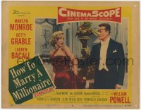 7p398 HOW TO MARRY A MILLIONAIRE LC #6 1953 sexy Marilyn Monroe grabbed by Alex D'Arcy w/ eyepatch!